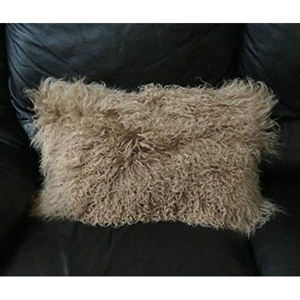 Mongolian Tibetan Lamb Fur Wool Rectangular Throw