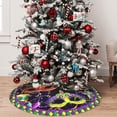 thumbnail image 5 of Mardi Gras Christmas Tree Skirt 48" for Xmas Halloween New Year Holiday Party Home Tree Mat Decor Ornaments Decoration, 5 of 6