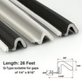 Weather Stripping Seal Strip for Doors "Q" Foam,Hard Flange Card Slot