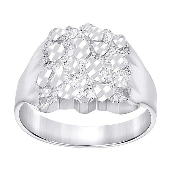 925 Sterling Silver Unisex Nugget Fashion Ring 15.5x4.9mm Wide Size 11 Ring for Women - 3.7 Grams
