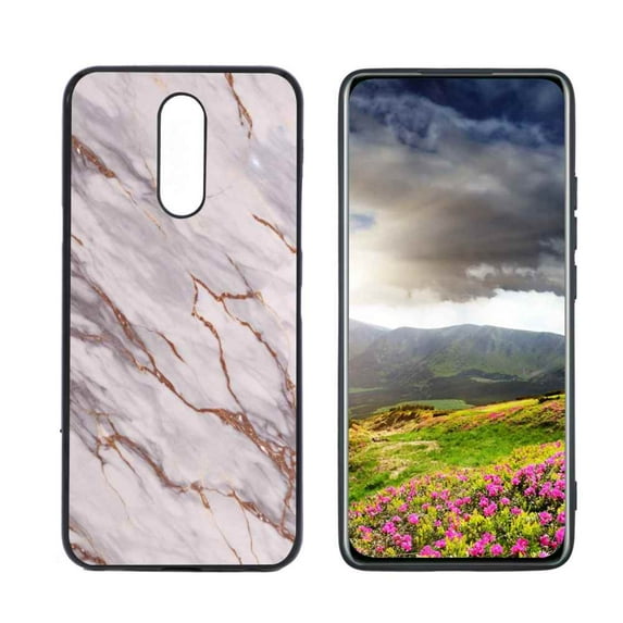 Compatible with LG Solo LTE Phone Case, Marble-Custom34 Case Men Women, Flexible Silicone Shockproof Case for LG Solo LTE