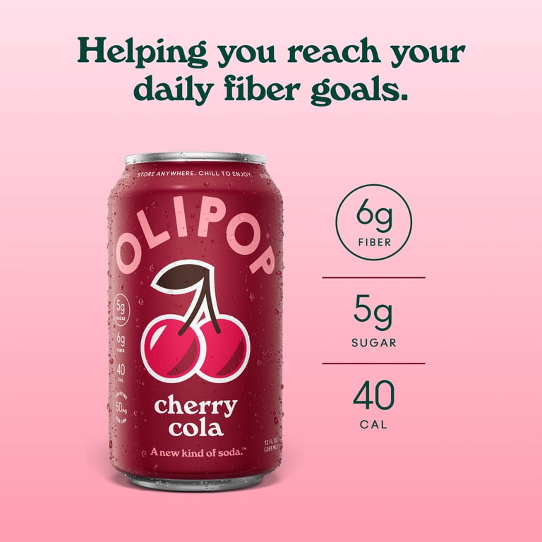 OLIPOP Cherry Cola Prebiotic Soda, 12 fl oz, 12 Pack photo 4