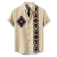 thumbnail image 4 of Men Shirts Summer Casual Short Sleeve Printed Shirt for Stylish Daily Wear Brown XXL, 4 of 4