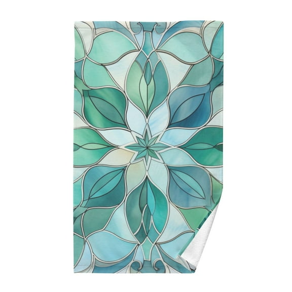 Bohomia Green Print Cotton Face Towels Soft Hand Towel Absorbent Bathroom Towel for Kitchen Hotel Decoration