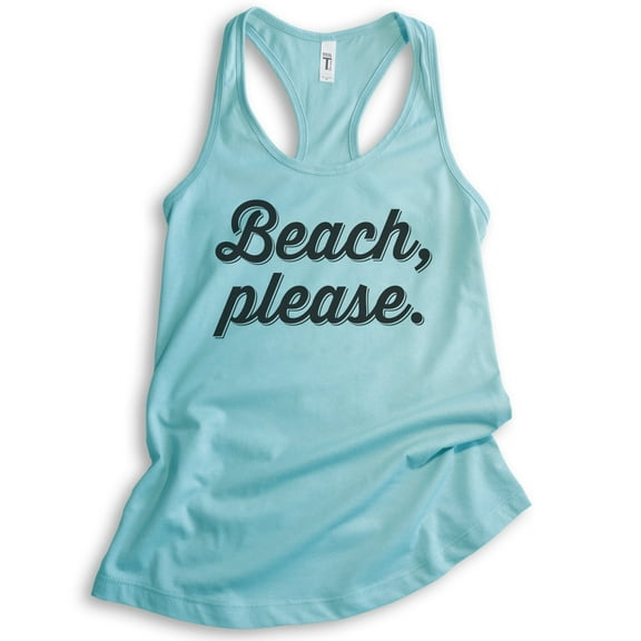 Beach Please Tank Top, Ladies Racerback Tank Top, Cute Beach Tank, Vacation Tank, Vacay Tank, Cancun, X-Large