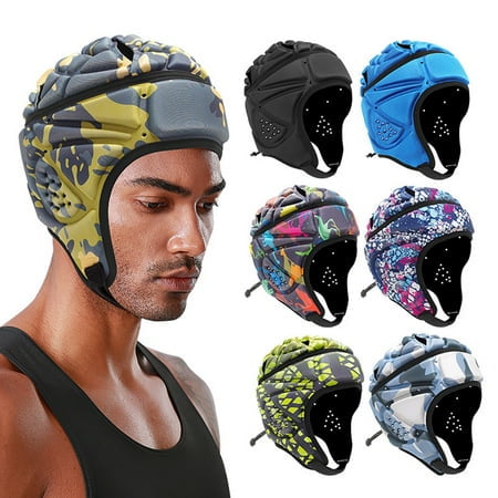 Soft Shell Protective Headgear 7 V 7 Rugby Headguards Padding Padded Helmet Goalkeeper Adjustable Soccer Goalie Helmet Support Rugby Flag Football Helmet Youth Kids Adults