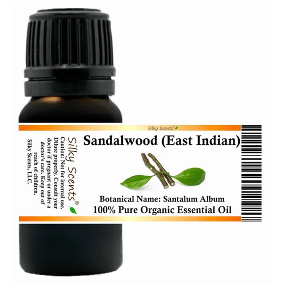 Sandalwood East Indian Essential Oil 5 ml (1/6 fl oz) - 100% Pure and Natural by Silky Scents