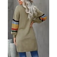 thumbnail image 6 of Aleumdr Plus Size Cardigan for Women Long Stripe Knit Open Front Sweaters Jacket 2XL, 6 of 9