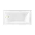 thumbnail image 4 of Aqua Eden CVTDE603122L2 60" Acrylic Rectangular 3-Wall Alcove Tub, Left Hand Drain, Glossy White/Polished Brass, 4 of 4