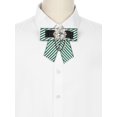 thumbnail image 4 of INSPIRE CHIC Women's Striped Rhinestone Bow Tie Fashion Chain Bow Tie Pin for Shirts, 4 of 5