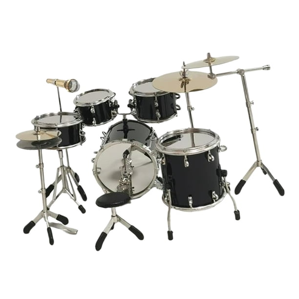 Mini Drum Set Vogacara 8x Accesorios para Instrumentos Musicales Juguetes Negro