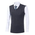 thumbnail image 4 of RMGVDSD Men's Sweater Vest Slim Fit V Neck Sleeveless Pullover Casual Warm Layering Men Sweater Vest Everyday Wear Outdoor Activities Casual Dress Sweater, 4 of 4