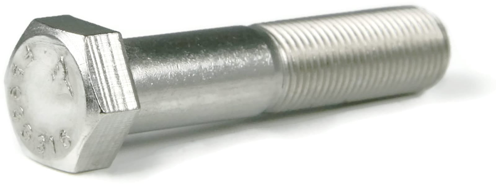 5/16-18 x 1/2 Hex Head Cap Screws, Stainless Steel 316, Plain Finish Quantity: 50 pcs) Coarse Thread UNC, Partially Threaded, Length: 1/2  Inch, Thread Size: 5/16 Inch