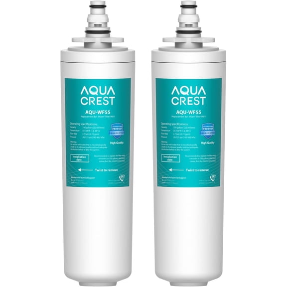 AQUA CREST 9601 Water Filter, Model No.AQU-WF55. Replacement for Moen 9601 ChoiceFlo 9600, 9602, 9500, 9501, 9502, F87400, F7400, CAF87254, S5500 Series of Moen Faucets (Pack of 2)