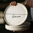 thumbnail image 5 of Large Ceramic Dinner Plates Set Of 4, 10.75 Inch Embossed Kitchen Salad Plates, Modern Serving Plates For Restaurant, Plates With Lipped Edges, Microwave Dishwasher Safe (Damask Floral), 5 of 13