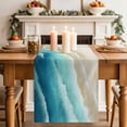 thumbnail image 2 of Table Runner 90 Inches Long for Kitchen Dining, Teal Gradient Ocean Dresser Scarf Farmhouse, Dining Table Decorations for Wedding/Parties, Ombre Watercolor Coastal Beach Waves 13 x 90 In, 2 of 8