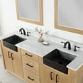thumbnail image 4 of Novago 72" Double Bathroom Vanity in Weathered Pine with Aosta White Composite Stone Countertop and Farmhouse Sink with Mirror, 4 of 8
