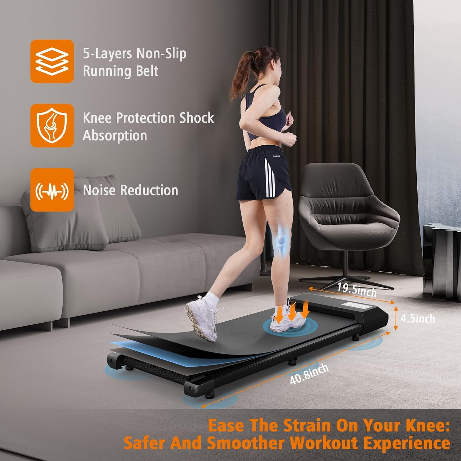 YDZJY 300lb Under Desk Treadmill, 2.5HP Quiet, 2 in 1 Home YDZJY 300lb Under Desk Treadmill, 2.5HP Quiet, 2 in 1 Home
