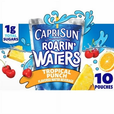 2X-Capri Sun Roarin' Waters Tropical Tide Flavored Water Kids Drink Pouches - 10 ct