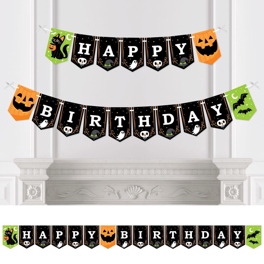 Jack-O'-Lantern Halloween - Birthday Party Bunting Banner - Party ...