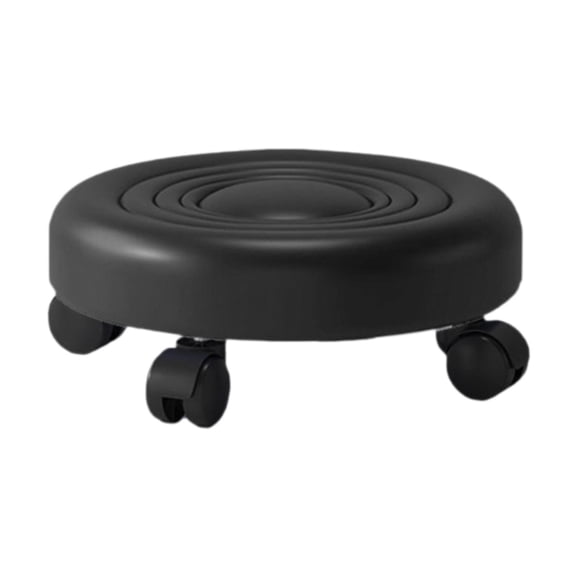 yotijay Low Height Rolling Stool Footrest PU Leather Comfortable Chair Low Rolling Stool