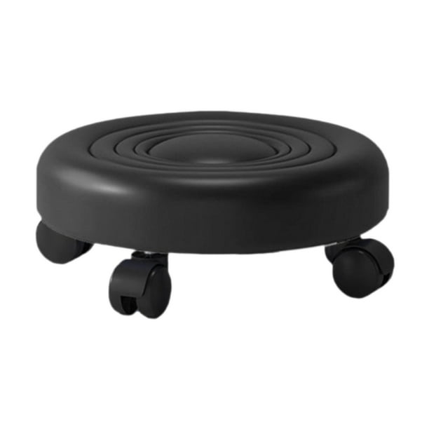 Taburete giratorio de baja altura con ruedas y reposapiés, taburete bajo con ruedas para el hogar, dormitorio, sala de juegos, apartamento, cocina