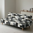 thumbnail image 2 of Xixirimido Futon Slipcover Armless Futon Bed Sofa Cover Furniture Protector with Elastic Bottom, Soft and Washable Futon Covers for Sofa Bed, Abstract Geometric Patchwork, 2 of 8