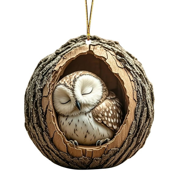 Animal Christmas Ornament, Christmas Tree Animal Pattern 2D Acrylic Ornament, Animal Christmas Ornaments,Forest Animal Decoration, Seasonal Decor For Christmas Tree, Animal Lovers Gift,(E,3.15 in)