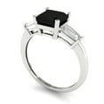 thumbnail image 2 of Three-Stone Engagement Ring for Women - 1.62ct Natural Onyx in 14K White Gold Promise Ring, 2 of 6