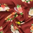 thumbnail image 1 of Sonakshi Fashion Maroon Printed Fabric Flower Silk 42 Inch Wide Bundles for Sewing, By The Yard, 1 of 3