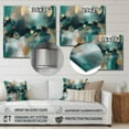 thumbnail image 4 of Designart "Marbled Meditations Green and Gold III" Abstract Marble Metal Wall Art Prints, 4 of 5