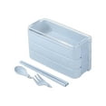 thumbnail image 2 of Stackable Bento Box Set, 3-in-1 Compartment Food Container, Microwave Safe Lunch Kit, Eco-Friendly Straw Fiber Meal Prep, Leakproof Office Lunch Solution, 2 of 6