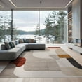 thumbnail image 2 of ODIKA 6'x9' Washable Area Rug Large Abstract Beige Minimalist Neutral Shape Brushstroke Shapes for Queen Size Bedroom, Under Bed, Master Suite, Easy Care, Non-Shedding, 2 of 7