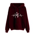 thumbnail image 3 of Halloween Sweatshirt for Women Hoodies Sweatshirts Oversized Streetwear Pullover Hoodie with Music Note Design Casual Comfortable Blend for Fall and Winter Loose Fit Long Sleeve Sweatshirt XL, 3 of 3