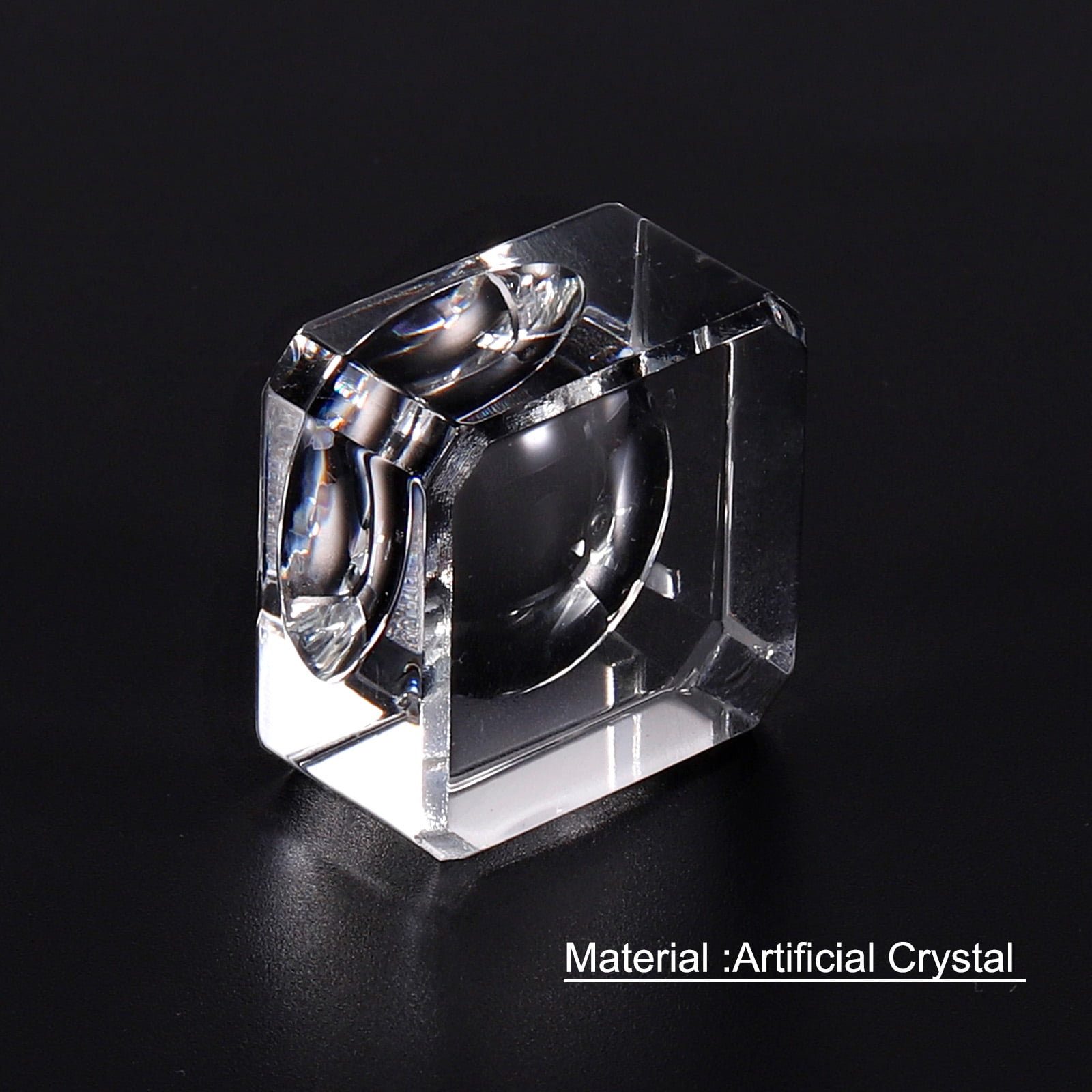 Unique Bargains 2pcs Crystal LED Display Base Holders Transparent 1.18" x 1.18" x 0.63"