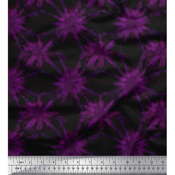 Soimoi Pink Poly Georgette Fabric Sparkle Tie-Dye Print Fabric by the Yard 42 Inch Wide