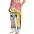 thumbnail image 2 of Uemuo A Funny Cat Pattern Men's Wide Leg Palazzo Lounge Pants with Pockets Light Weight Loose Comfy Casual Pajama Pants-Medium, 2 of 9