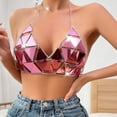 thumbnail image 2 of Kilaqueen Sparkly Sequin Bras for Women Spaghetti Strap Halter V Neck Bikini Tops Fashion Sexy Club Party Festival Outfits, 2 of 8