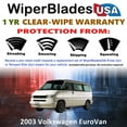 thumbnail image 2 of 2003 Volkswagen EuroVan Beam Wiper Blades Wipers w/1yr Warranty (Set of 3) w/Rear Wiper, 2 of 5