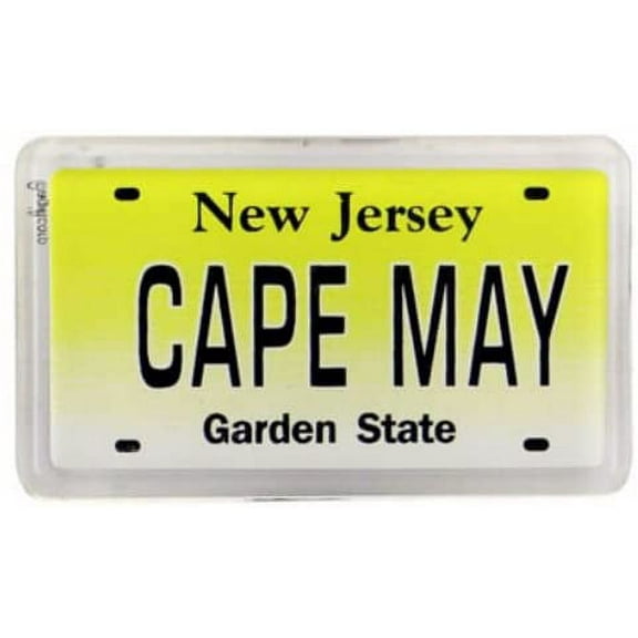 Cape May New Jersey License Plate Acrylic Small Fridge Collector's Souvenir Magnet 2 inches X 1.25 inches