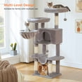 thumbnail image 5 of PAWZ Road 46.5" Multi-Level Cat Tree with Condo, 2 Perches and 2 Hammocks, Hanging Toys for Indoor Cats,Gray, 5 of 12