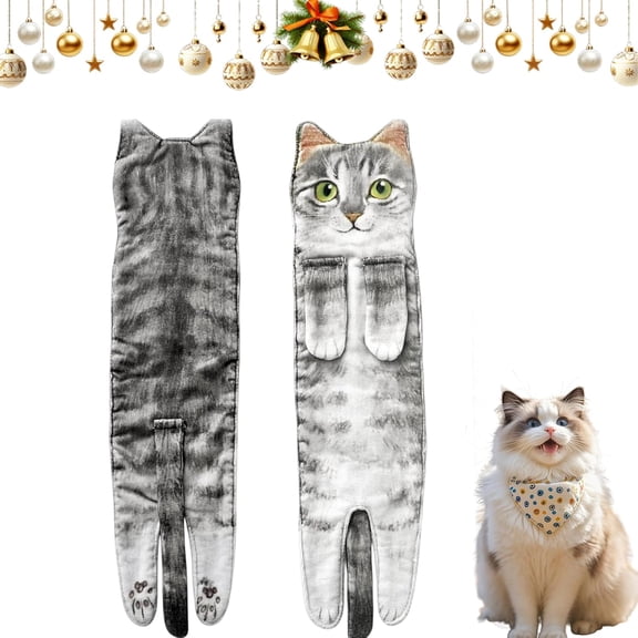 2026 New Funny Hanging Towels for Bathroom and Kitchen, Cute Quick-Dry Decorative Towels, Unique Gifts for Cat Lovers