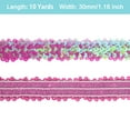 thumbnail image 2 of Uxcell 10 Yards 1.2 Inch Elastic Sequins Trim Flat Stretch Sequin Ribbon Strip, Rose Pink, 2 of 6