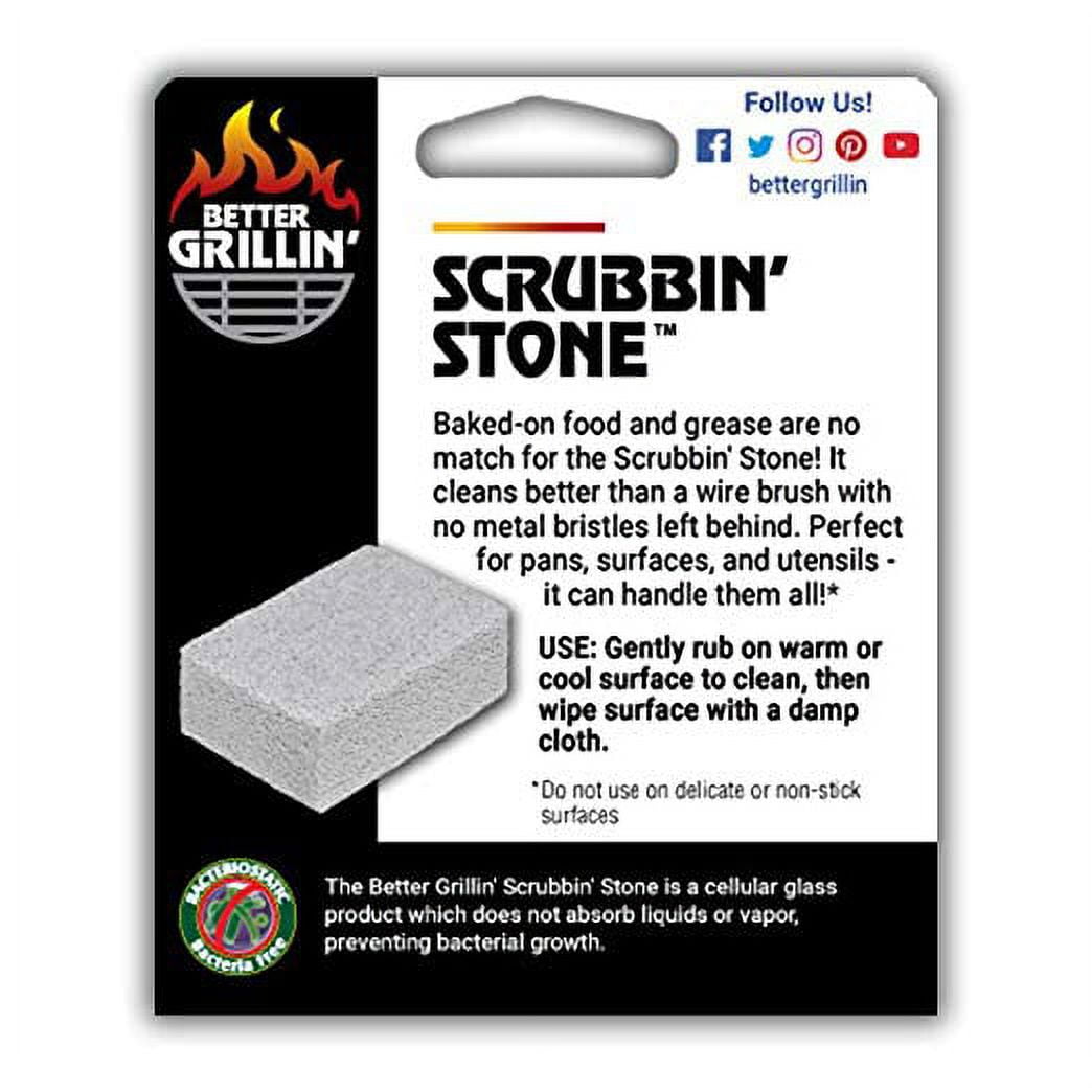 Better Grillin Scrubbin Stone Grill Cleaner-Scouring Brick/Barbecue Grill Brush/Barbecue Cleaner for BBQ, Griddle, 12pk