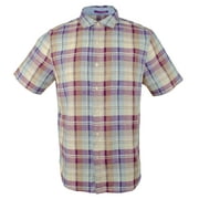 $125 Tommy Bahama Men's La Paz Plaid Linen Blend Sport Shirt, Purple, Size S