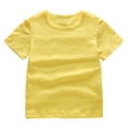 thumbnail image 4 of Girls Short Sleeve T Shirts Kids Summer Oversized Tops Casual Crewneck Basic Tees,Yellow, 4 of 6