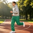 thumbnail image 5 of Hsovts Mens Oversized Baggy Sweatpants Wide Leg Design Soft Fleece Loungewear Pockets Ideal For Gym And Outdoor Activities Dark Green 2xL, 5 of 7