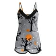 thumbnail image 3 of Hpapadks Halloween Women's Pajama Sets Cute Graphic Spaghetti Strap Camisole Tops and Shorts 2 Piece Sleepwear Sexy Pjs Sets for Women Light Gray, 3 of 6