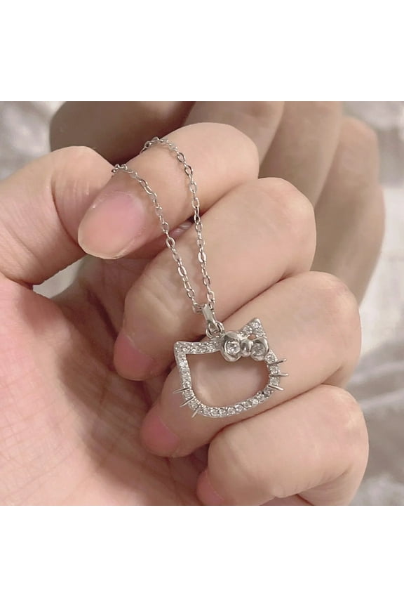 New Sanrio Hello Kittys Y2K Sweet Kawaii Ring Necklace Cartoon Ornaments Fashion Temperament Exquisite Valentine's Day Gift