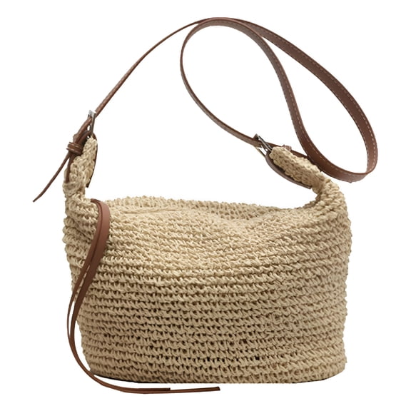 GASTROPOD Straw Crossbody Bags for Women, Straw Beach Bag Handmade Woven Straw Purses and Handbags for Summer Vacation